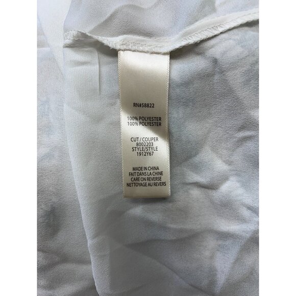 Max Studio Smocked Floral Dress XL White Green Yellow - Picture 5 of 8